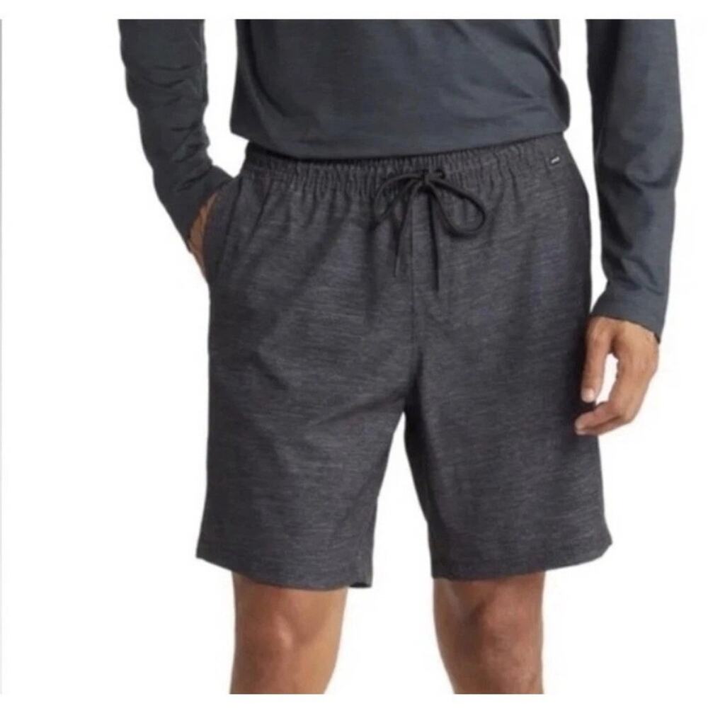 Hurley Pull On Hybrid Walk Shorts Quick Dry Men Sz M Black Gray Athleisure Sport